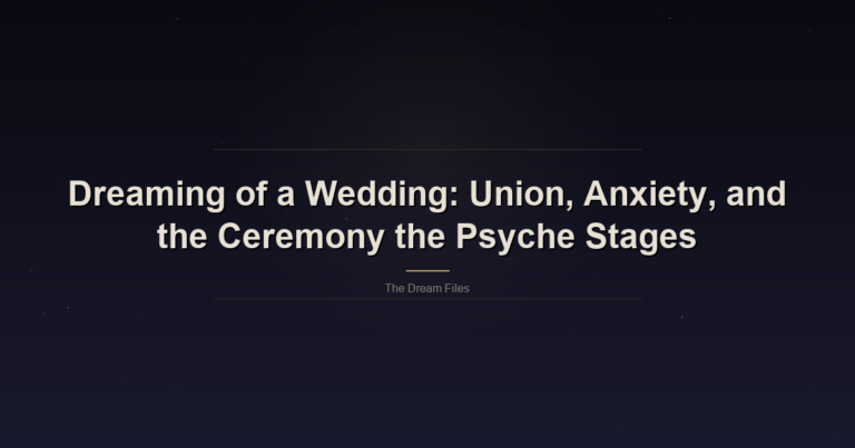 Dreaming Of A Wedding: Union, Anxiety, And The Ceremony The Psyche Stages