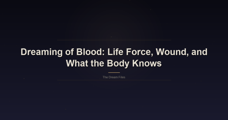 Dreaming Of Blood: Life Force, Wound, And What The Body Knows